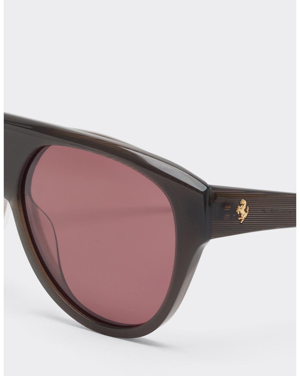 Ferrari Pink Striped Acetate Sunglasses With Polarised Lenses for men
