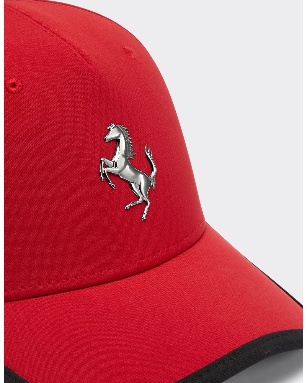 Ferrari Red Baseball Cap With Prancing Horse Detail