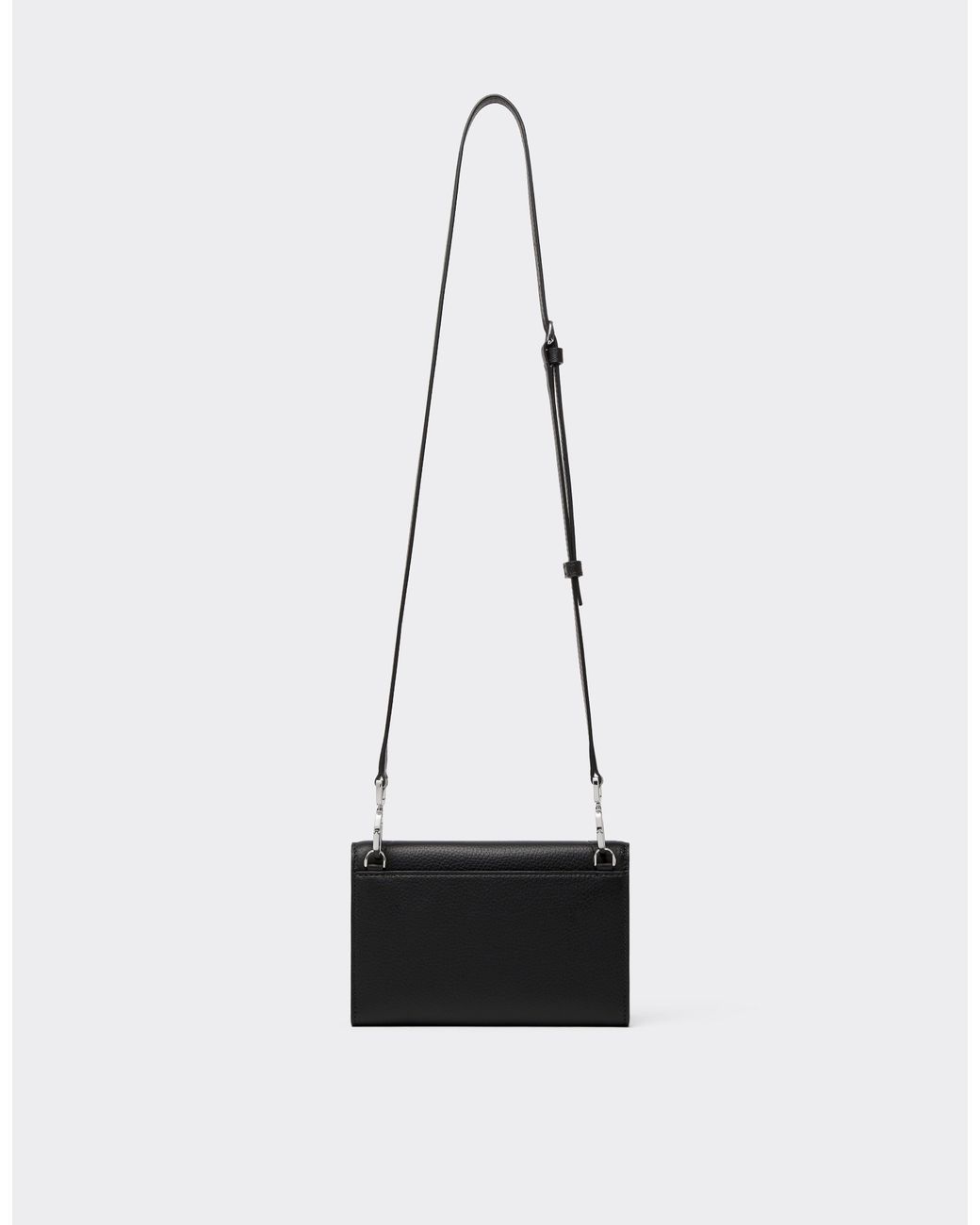Ferrari Black Granata Leather Wallet With Chain