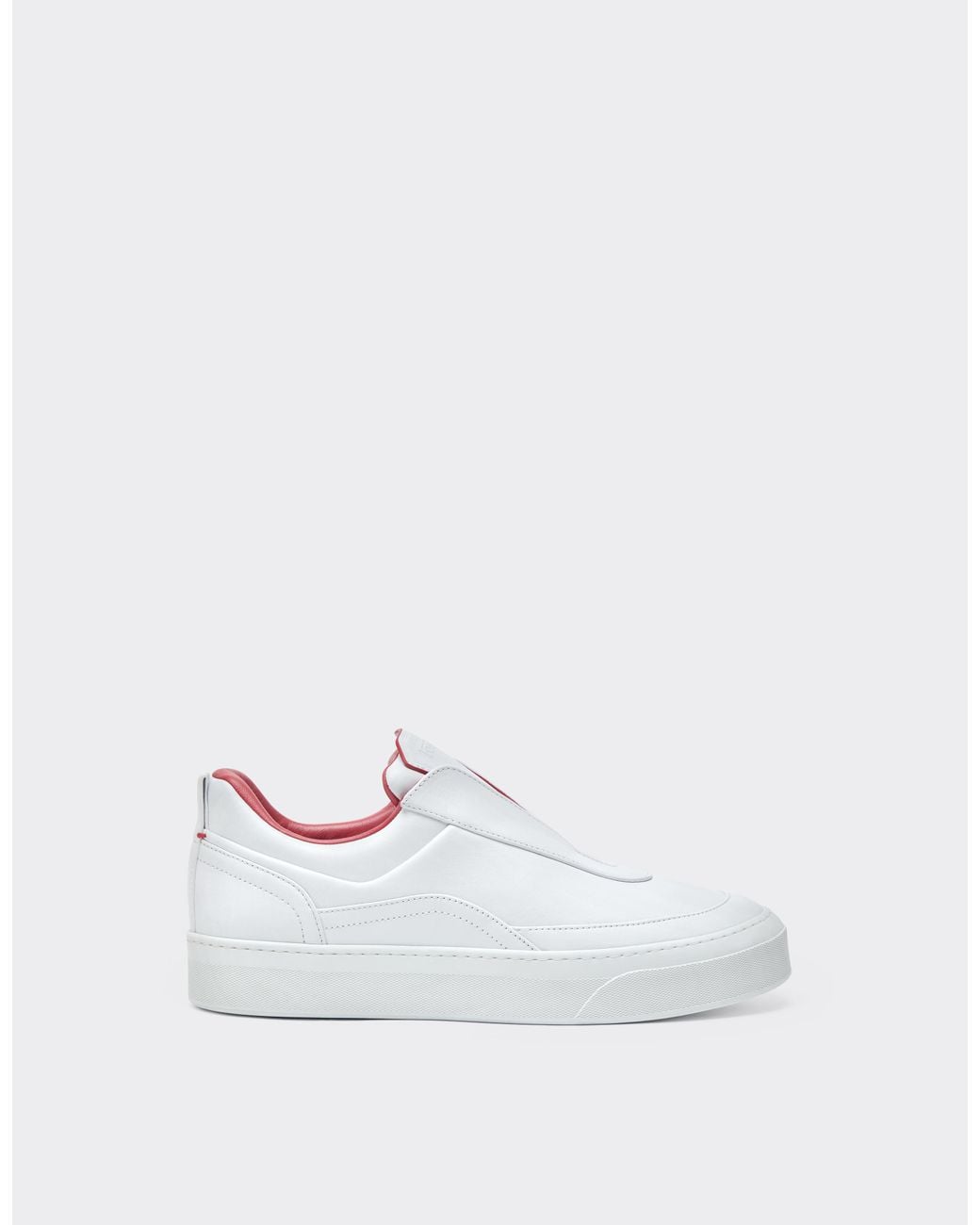 Ferrari White Nappa Leather Trainers With Embossed Logo for men