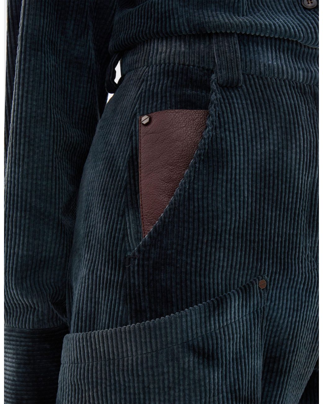 Ferrari Blue Corduroy Trousers With Oversized Pockets