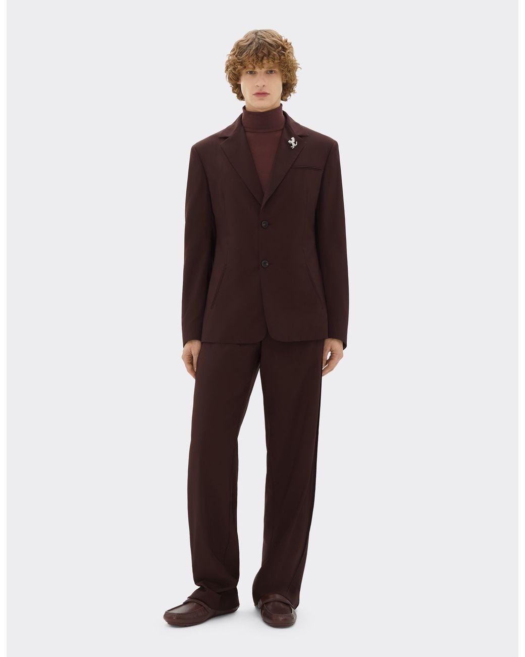 Ferrari Brown Q-Cycle Tropical Wool Blazer for men