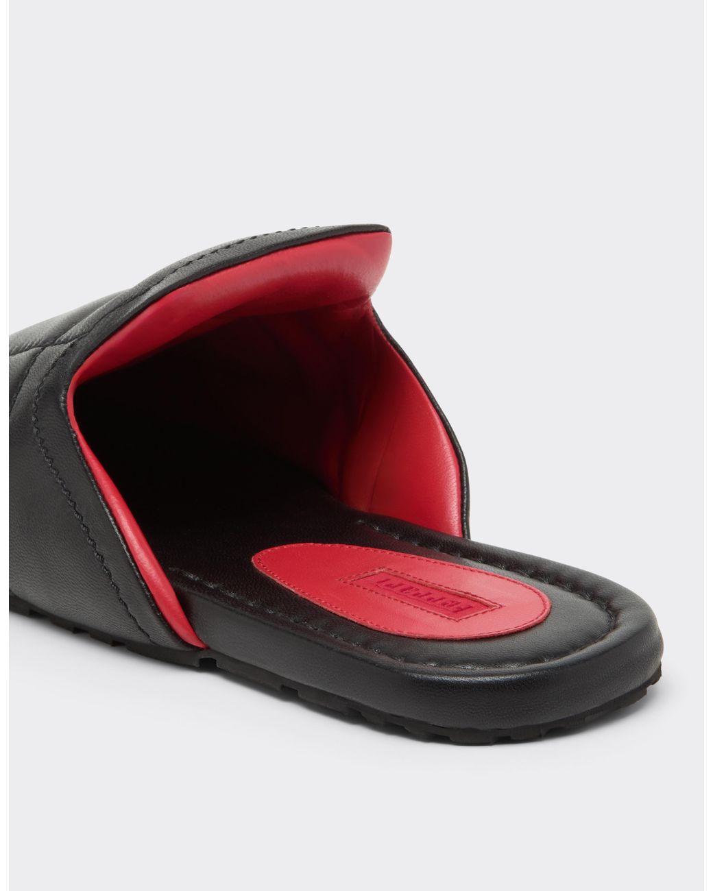 Ferrari White Nappa Leather Slippers With 7X7 Stitching for men