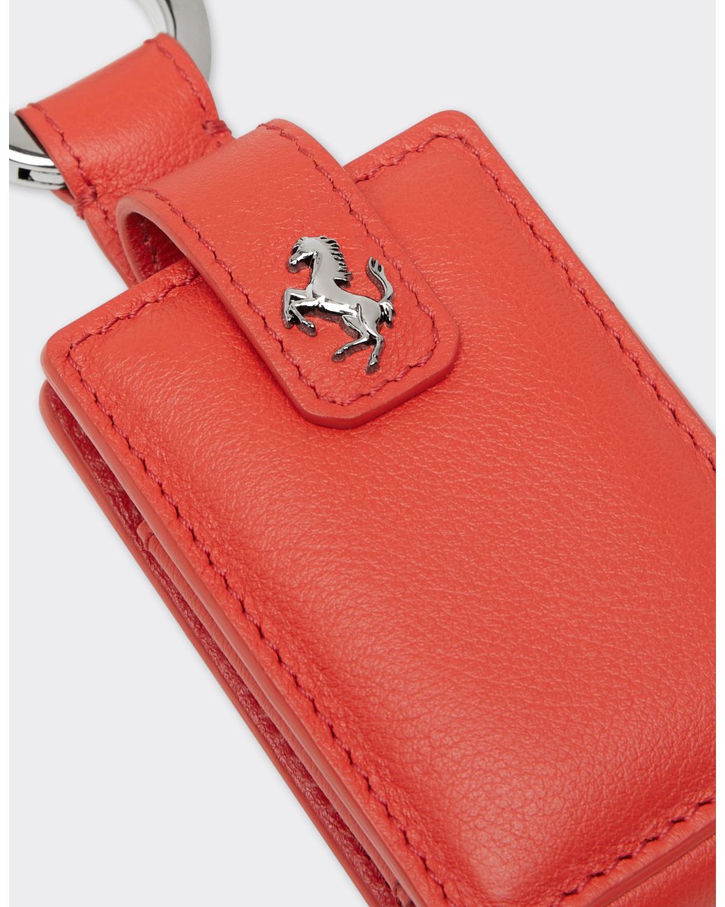 Ferrari White Leather Keyring For Amulet Key
