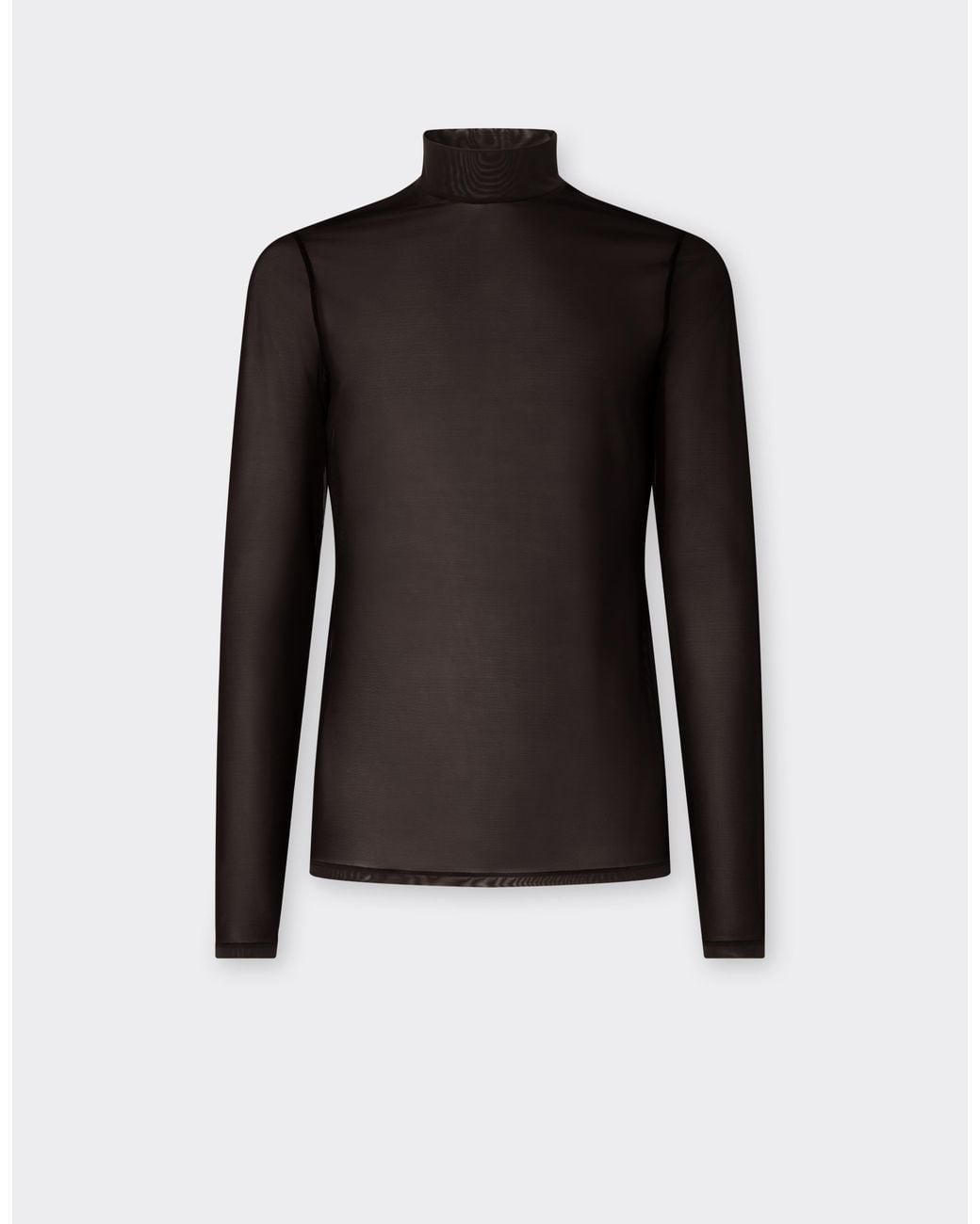 Ferrari Black Semi-Transparent Tulle Turtleneck for men