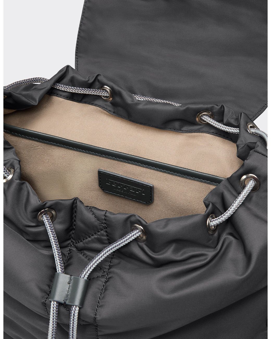 Ferrari Black Q-Cycle Nylon Rucksack With Leather Details for men