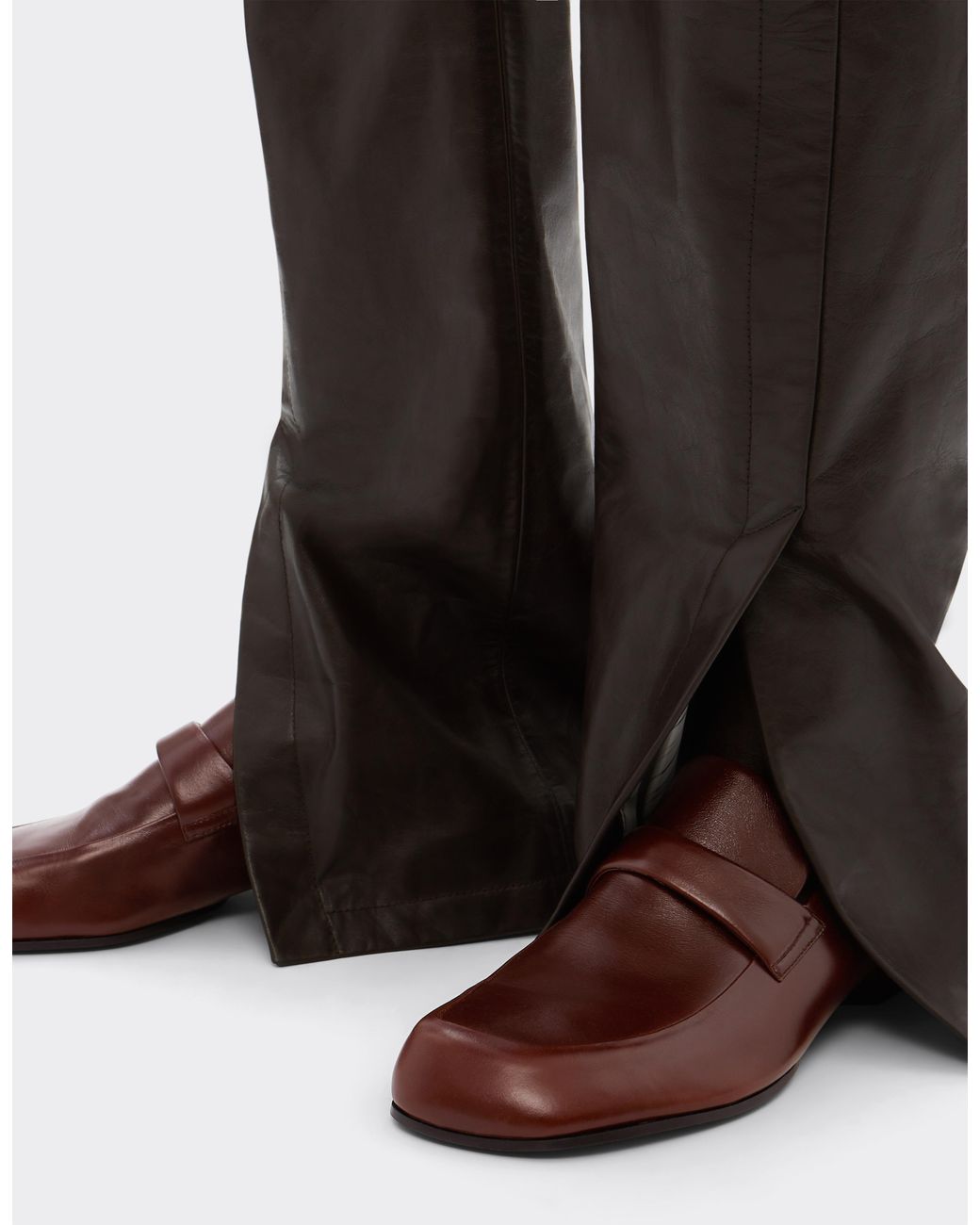Ferrari Brown Polished Leather Loafer for men