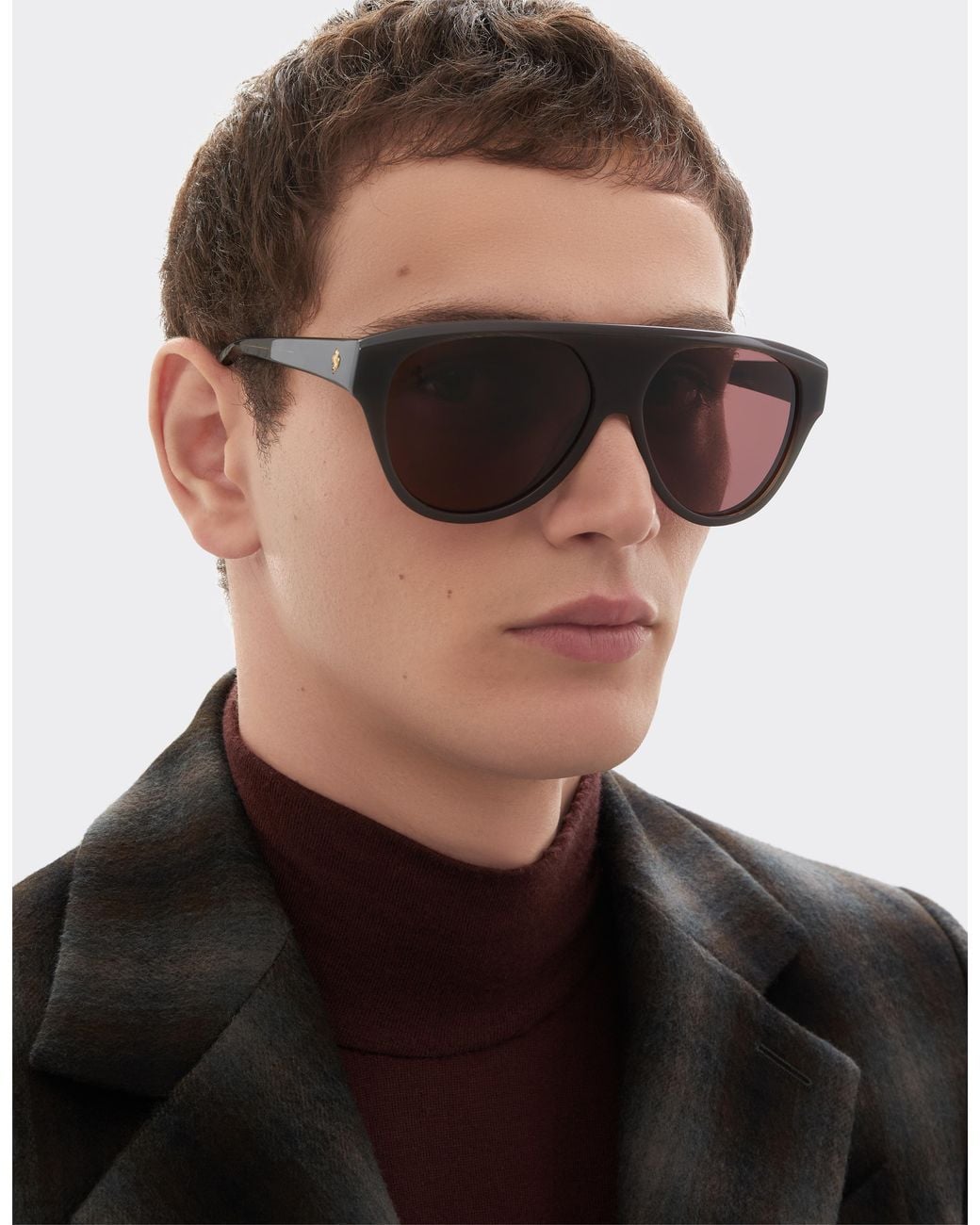 Ferrari Pink Striped Acetate Sunglasses With Polarised Lenses for men