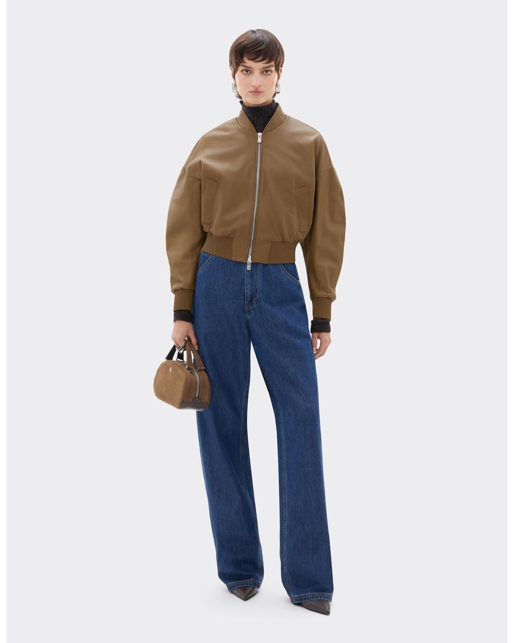 Ferrari Natural Cropped Nappa Bomber Jacket