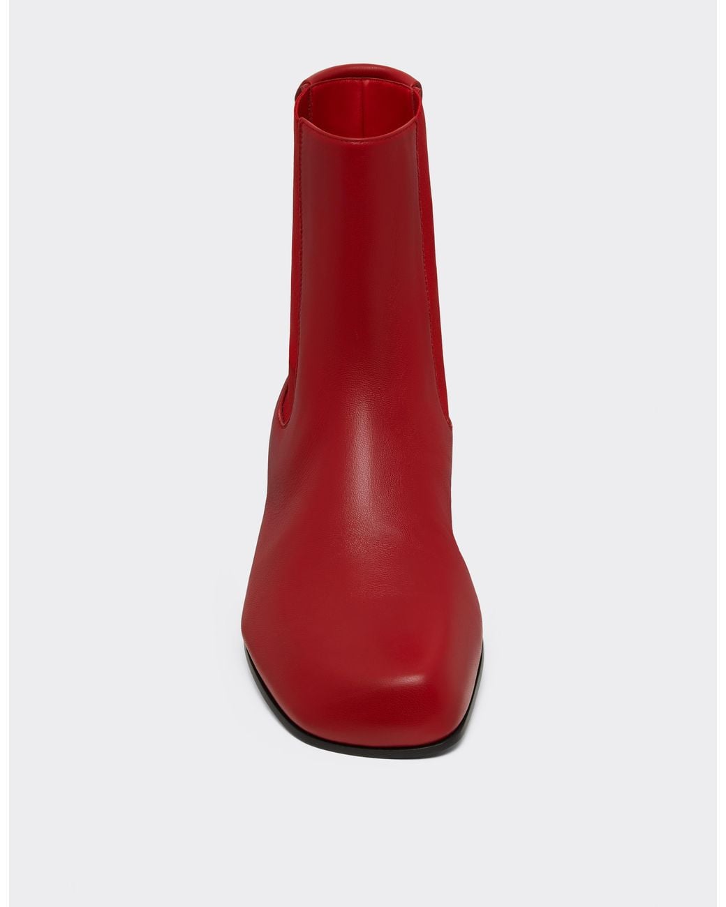 Ferrari Red Leather Chelsea Boots With Patches for men