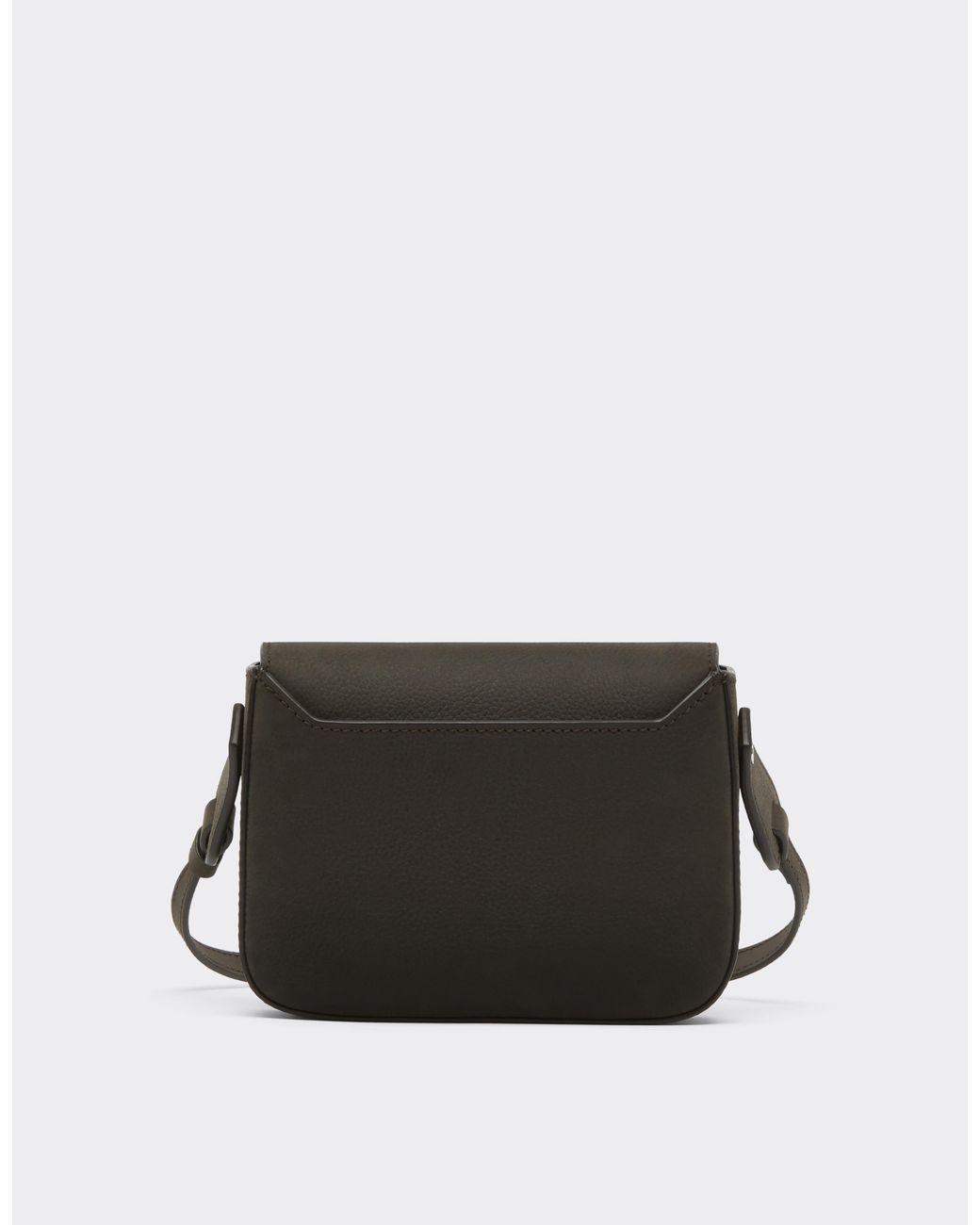 Ferrari Black Waxed Leather Messenger Bag for men