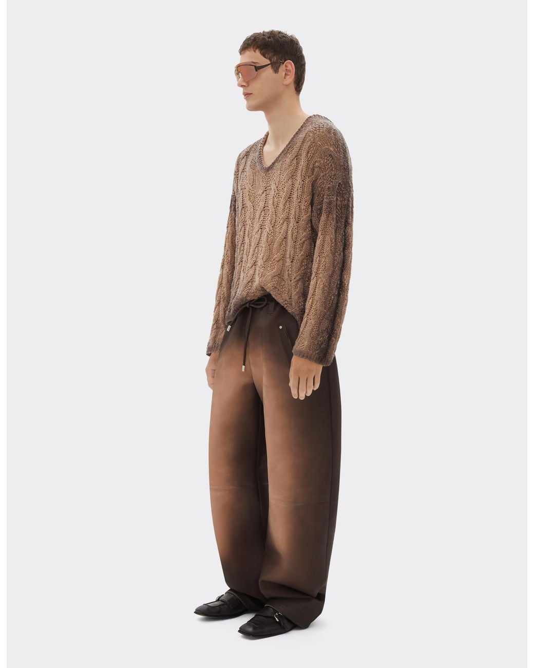 Ferrari Brown Linen And Cashmere Knit for men