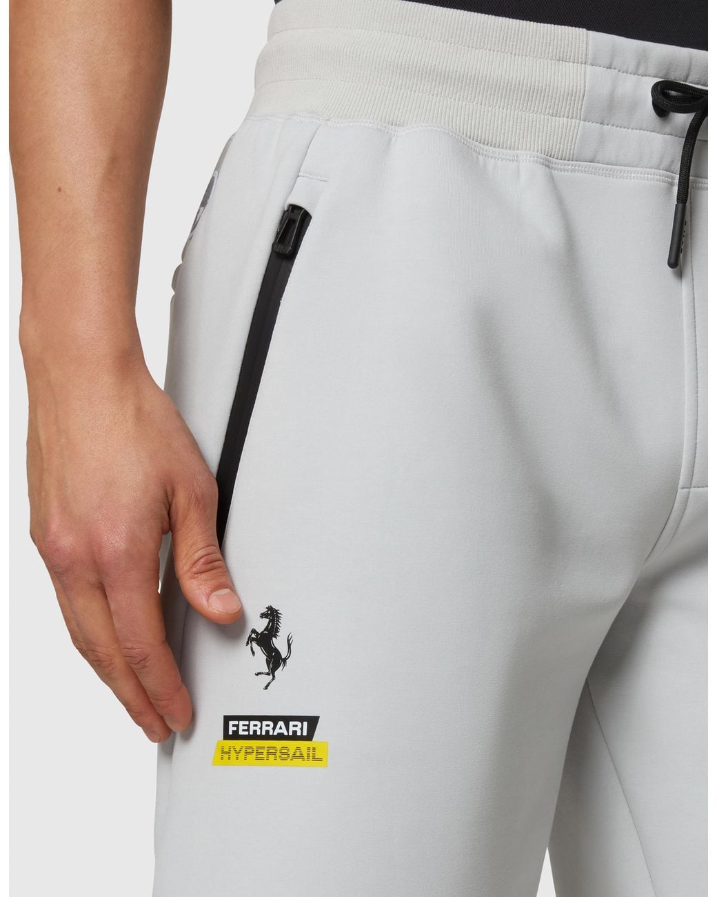 Ferrari White Hypersail Scuba Bermuda Shorts for men