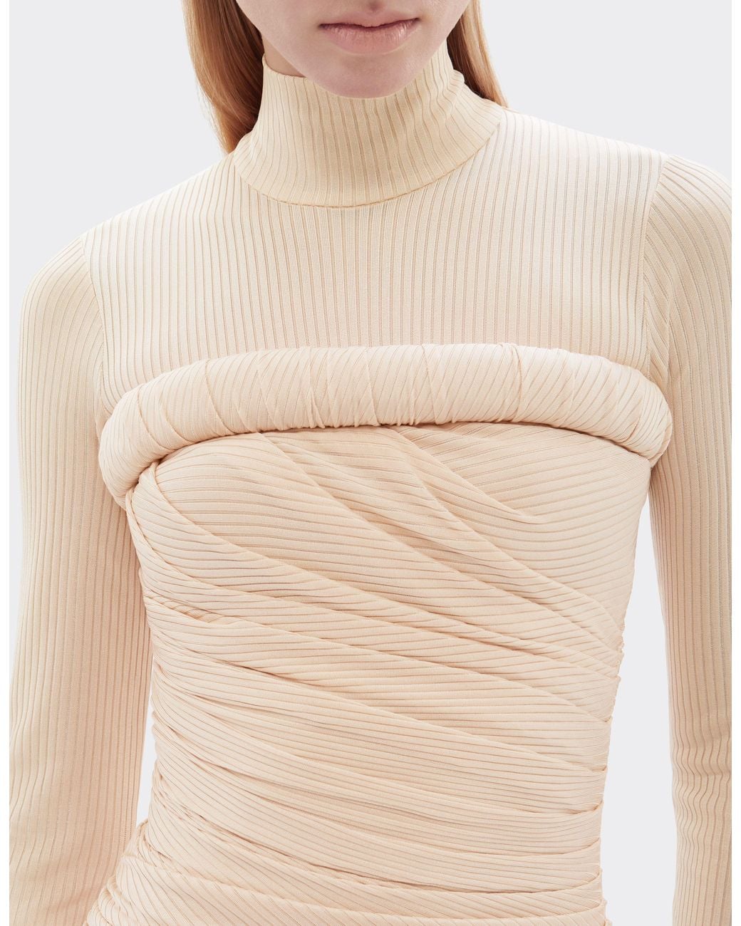 Ferrari White Ribbed Midi Dress
