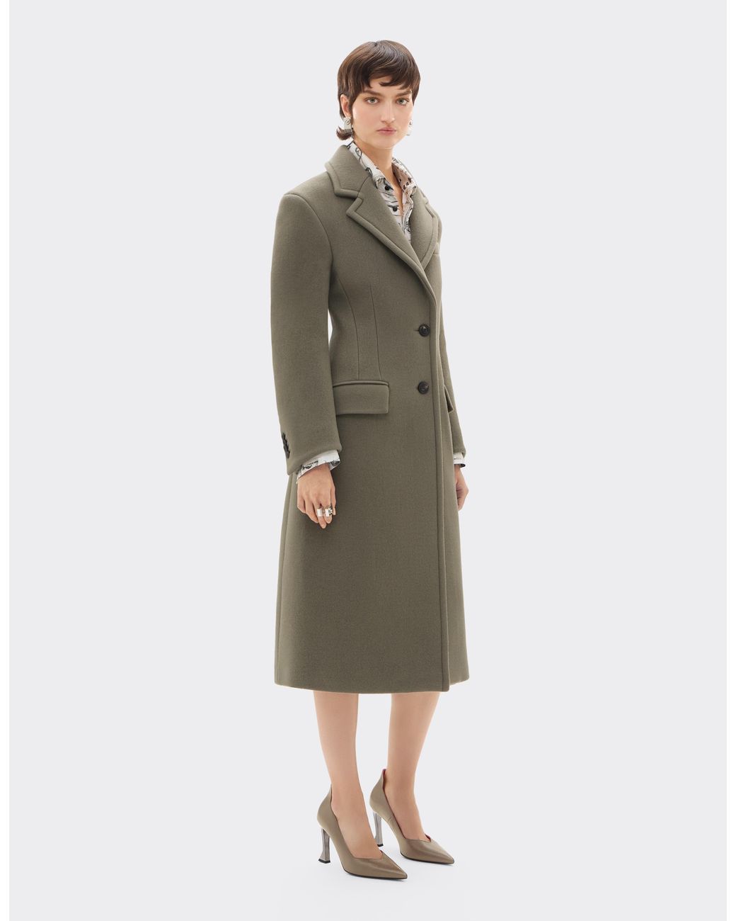 Ferrari Green Long Double-Faced Wool Coat