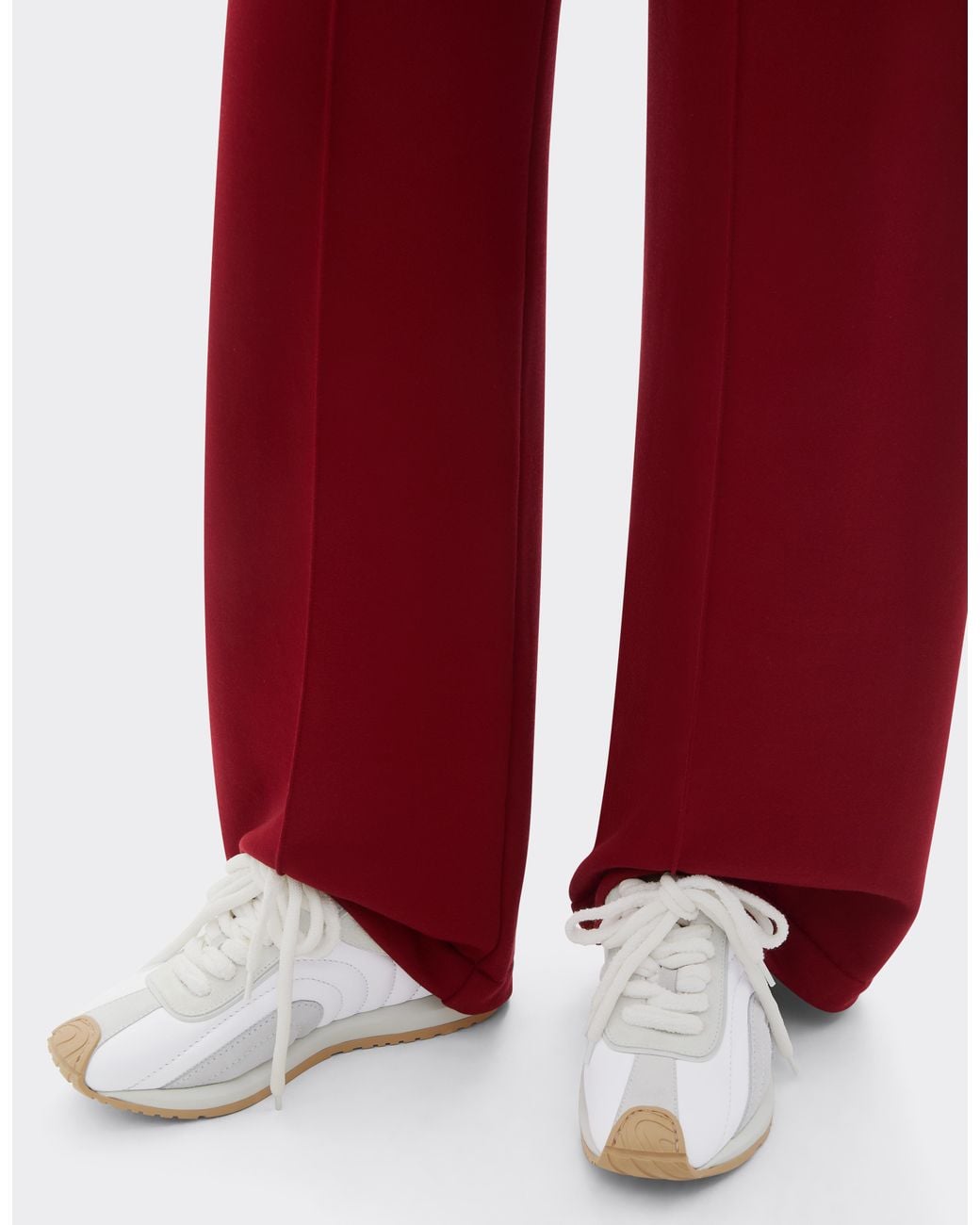 Ferrari White Leather And Suede Running Sneakers