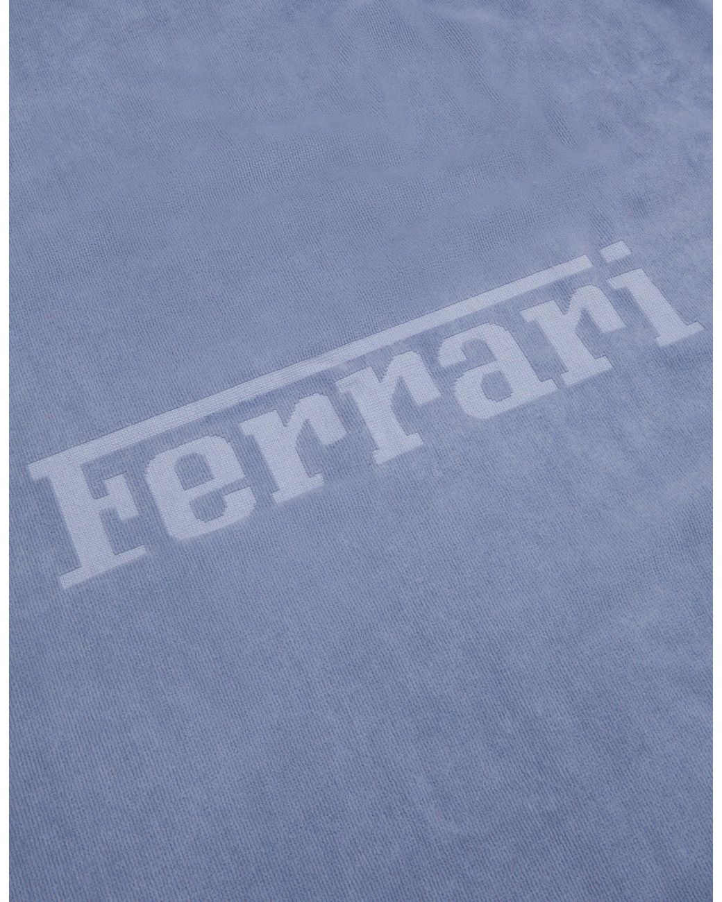 Ferrari Blue Cotton Beach Towel With Logo