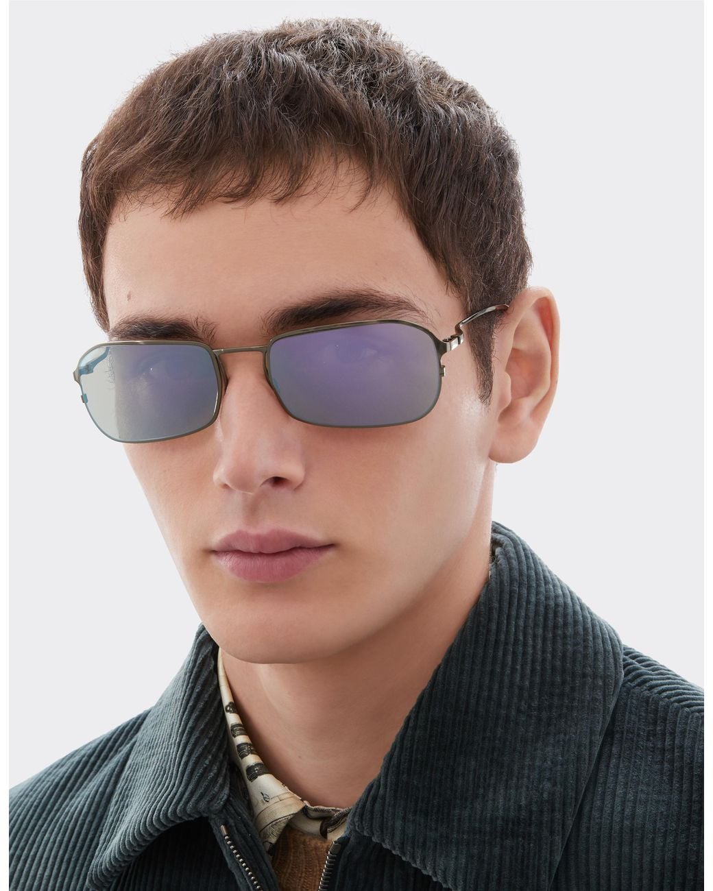 Ferrari Metallic Gunmetal-Coloured Titanium Sunglasses With Dark Lenses for men