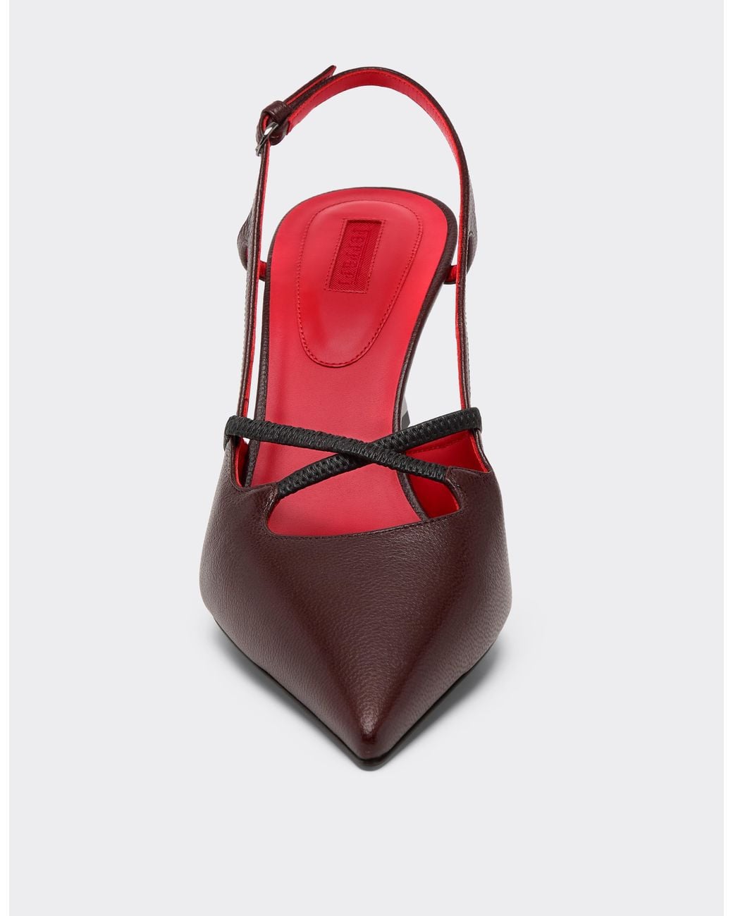 Ferrari Pink Leather Slingback With Sculpted Heel