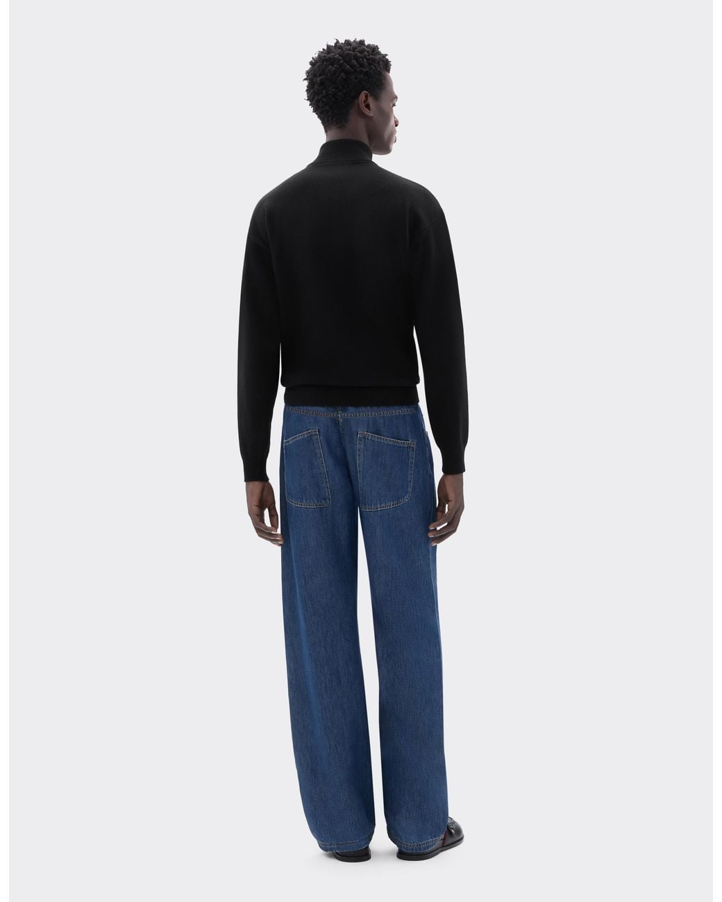 Ferrari Black Wool And Cashmere Zip-Up Turtleneck for men
