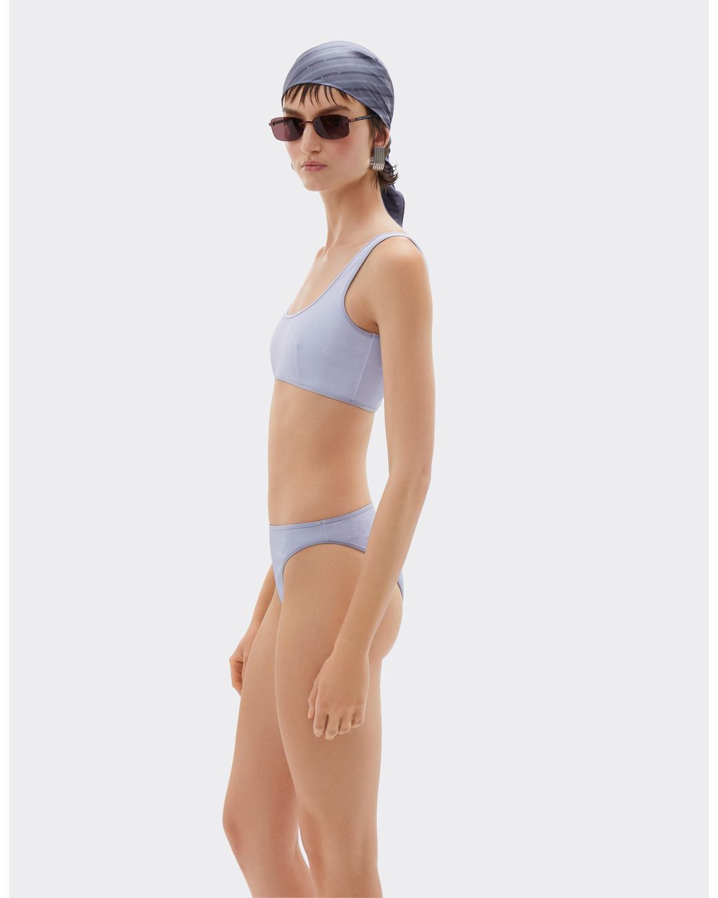Ferrari Blue Bikini Top With Prancing Horse Motif