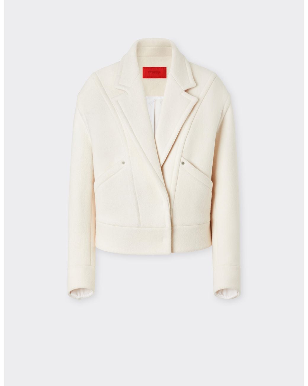 Ferrari White Double-Faced Wool Blouson