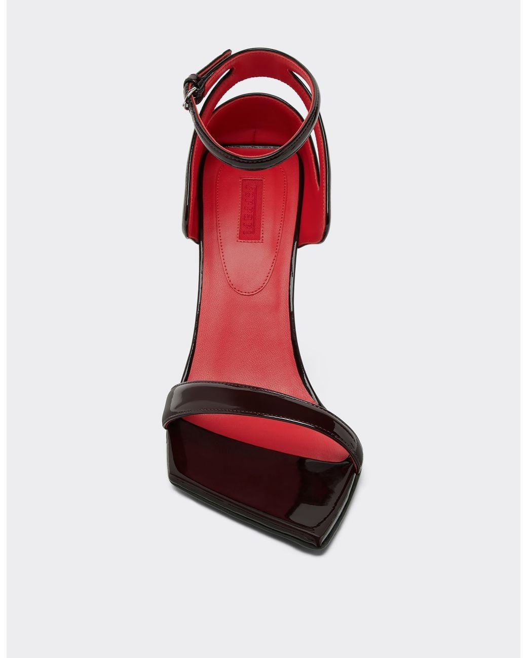 Ferrari White Patent Leather Heeled Sandal