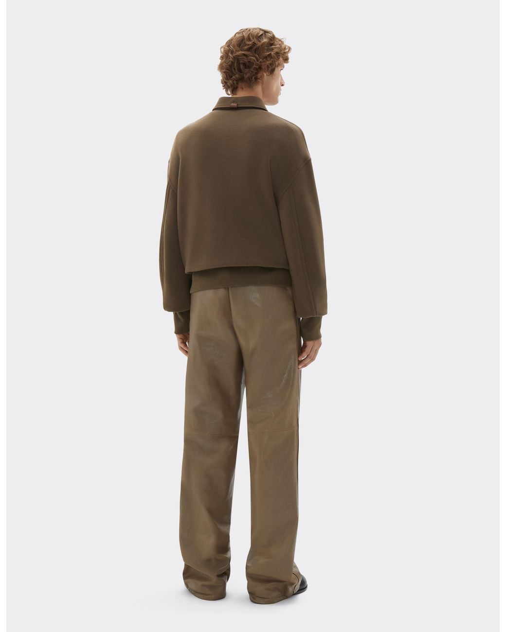 Ferrari Brown Wool And Cotton Polo Shirt for men
