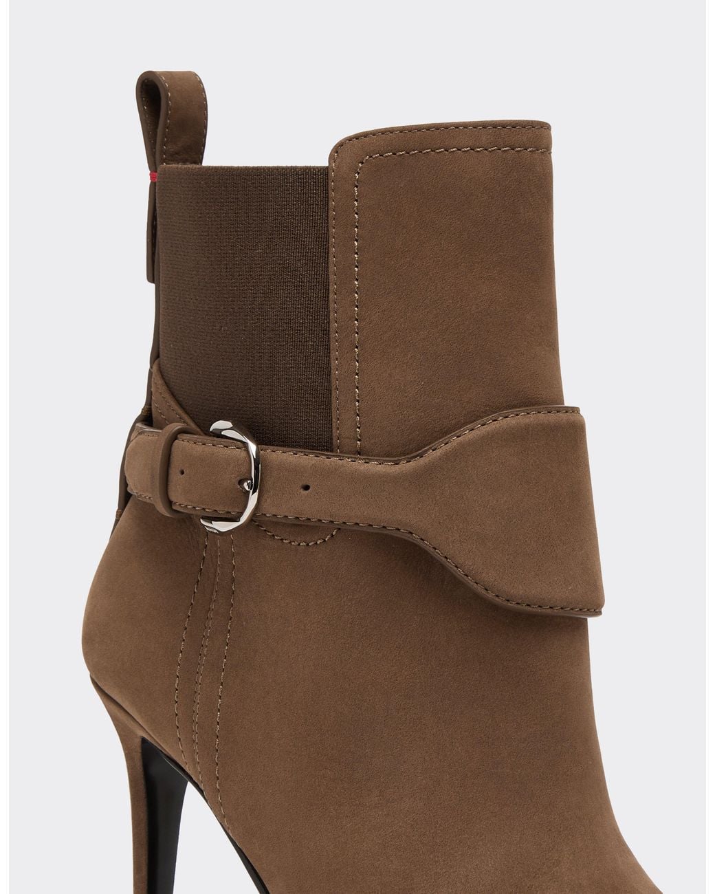 Ferrari Brown Nubuck Ankle Boots With High Heel