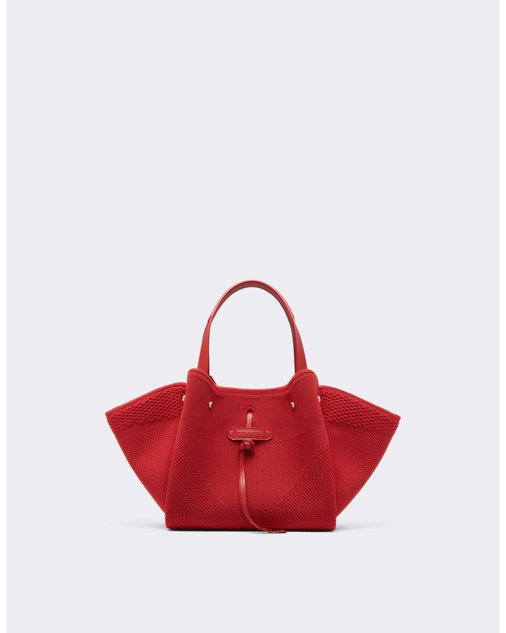 Ferrari Red Knitted And Leather Tote Bag
