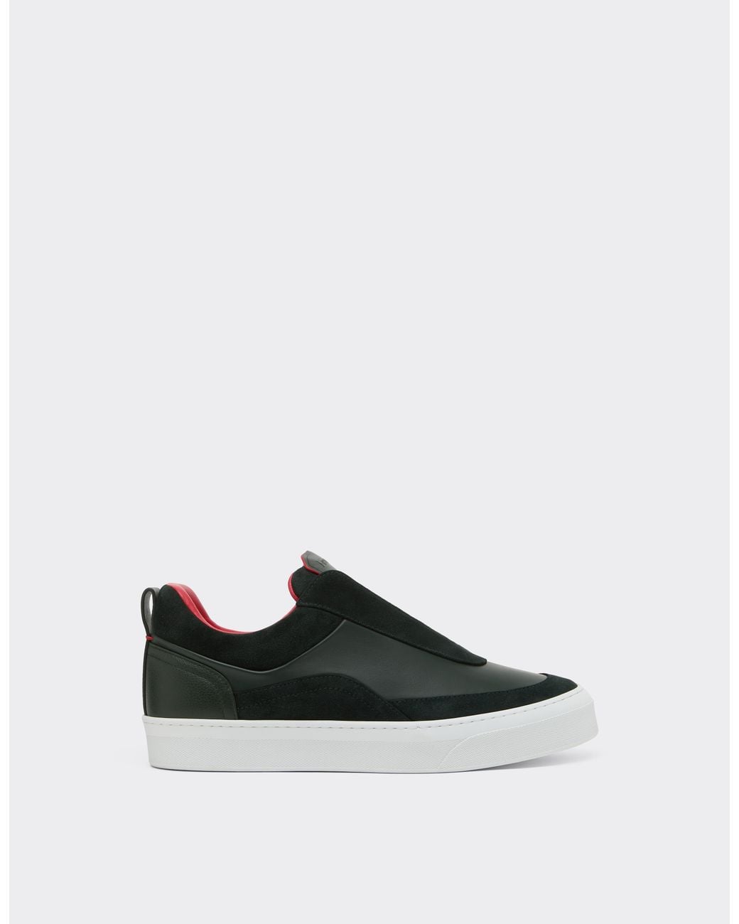 Ferrari White Leather And Suede Slip-On Trainers for men