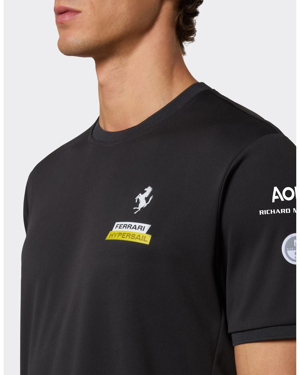 Ferrari Black Hypersail Coolmax T-Shirt for men