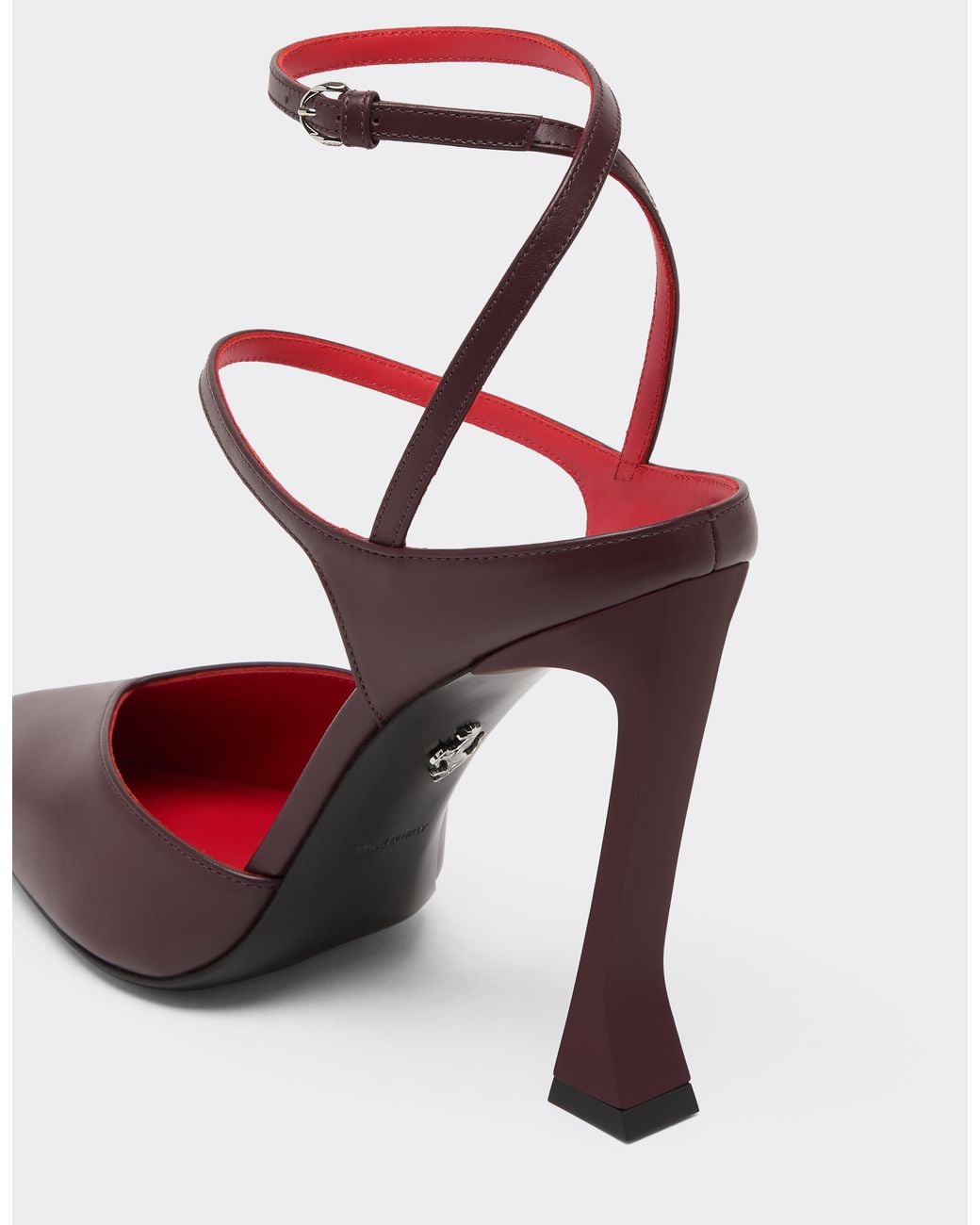 Ferrari White Semi-Matt Leather Slingback With High Heel