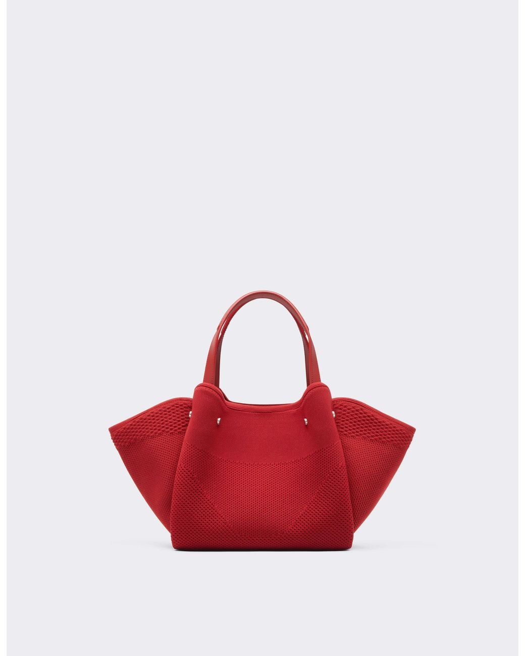 Ferrari Red Knitted And Leather Tote Bag