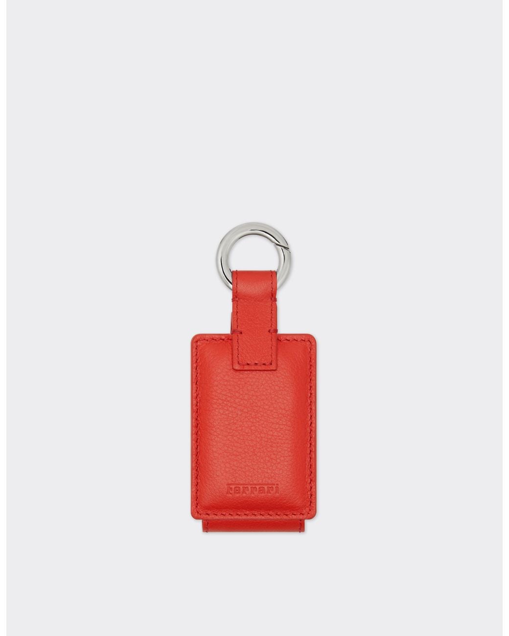 Ferrari White Leather Keyring For Amulet Key