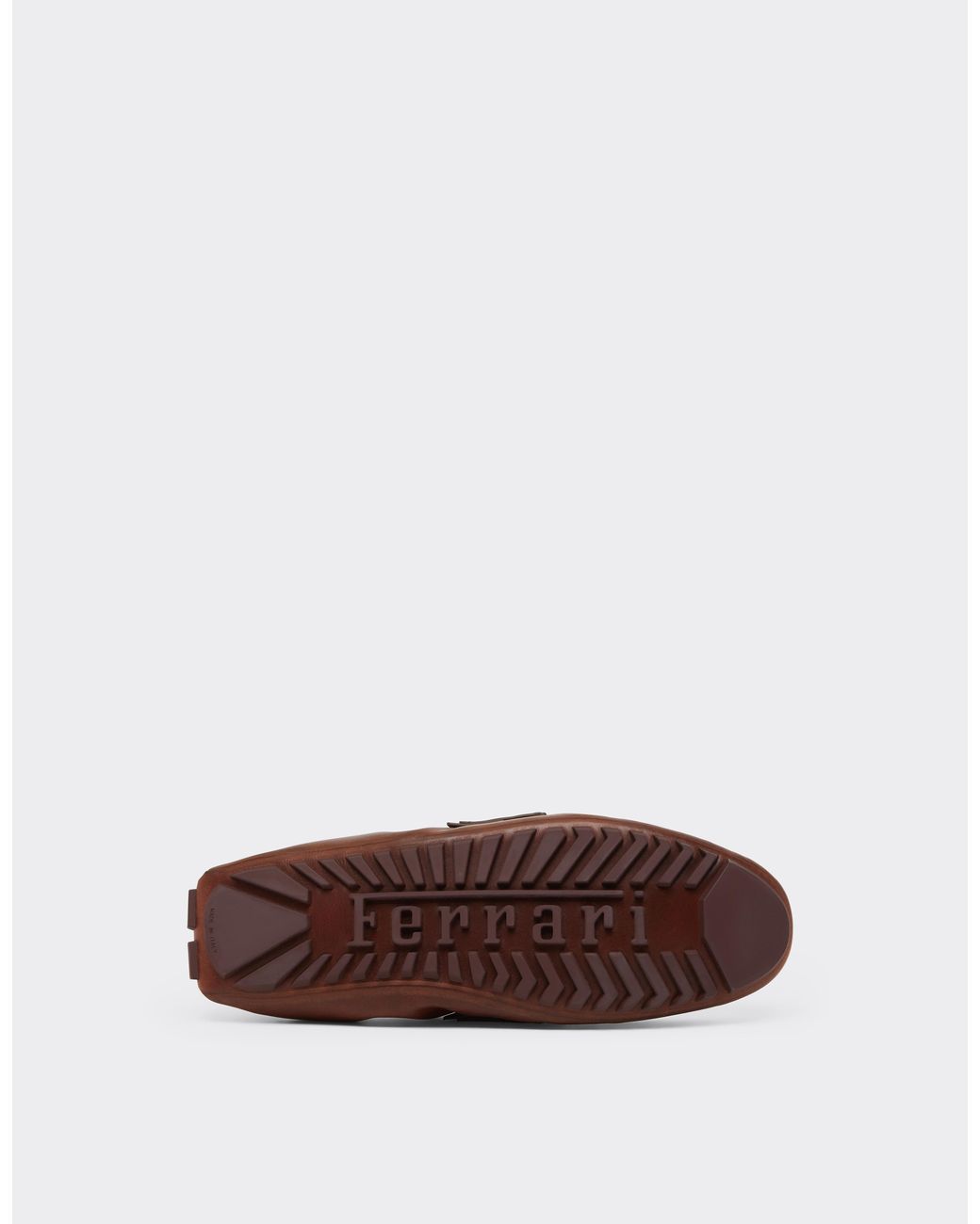 Ferrari Brown Nappa Leather Driver Shoes for men