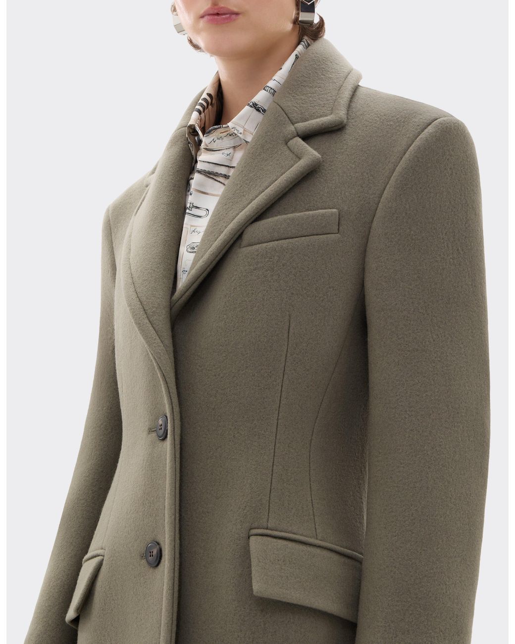 Ferrari Green Long Double-Faced Wool Coat