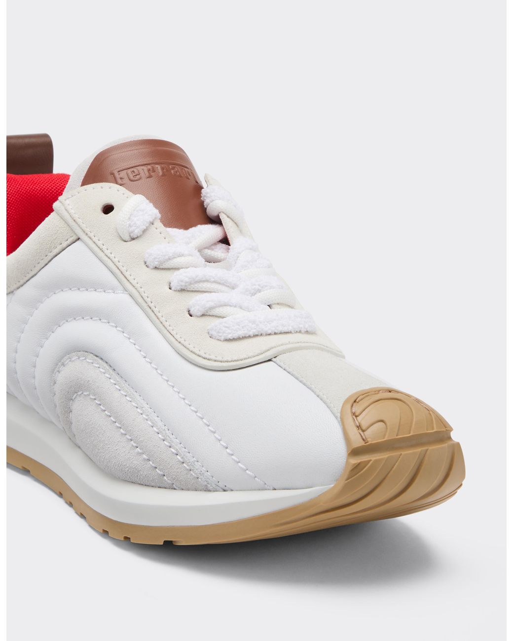 Ferrari White Leather And Suede Running Sneakers