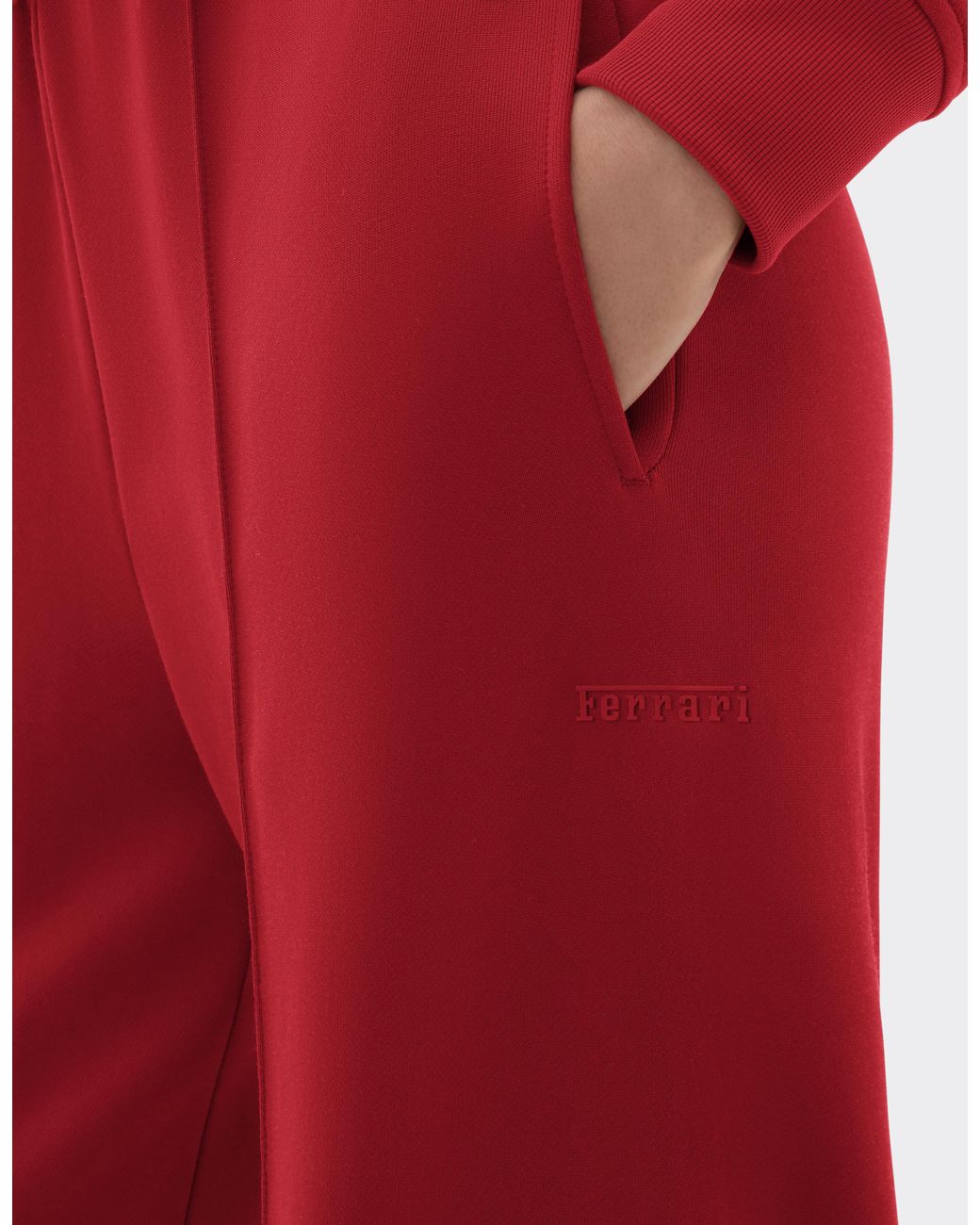 Ferrari Red Technical Jersey Fleece Pants