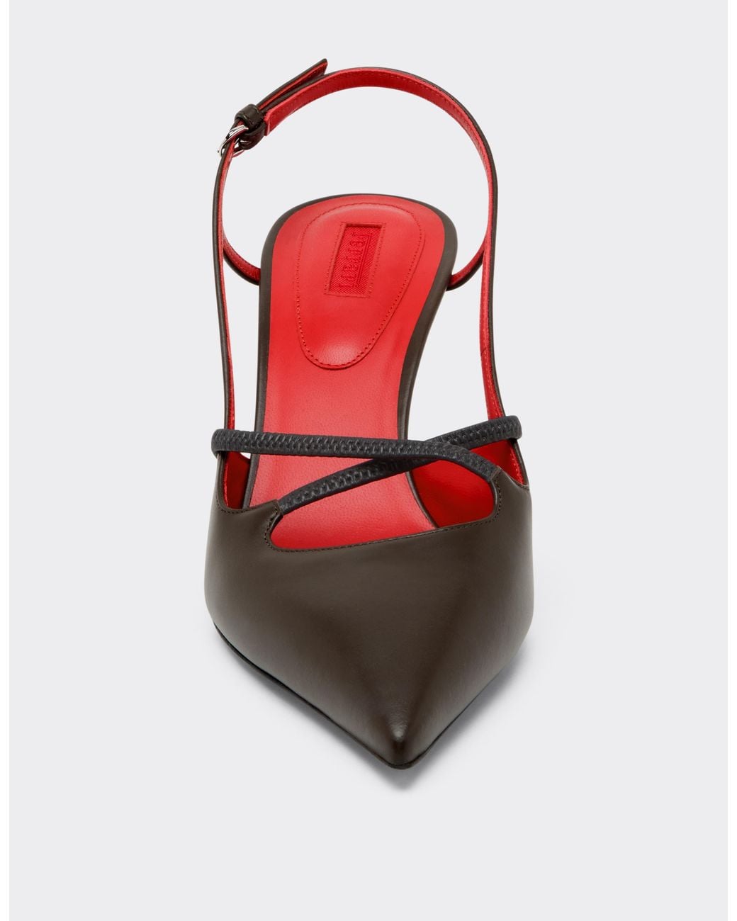 Ferrari Pink Leather Slingback With Crossed Straps
