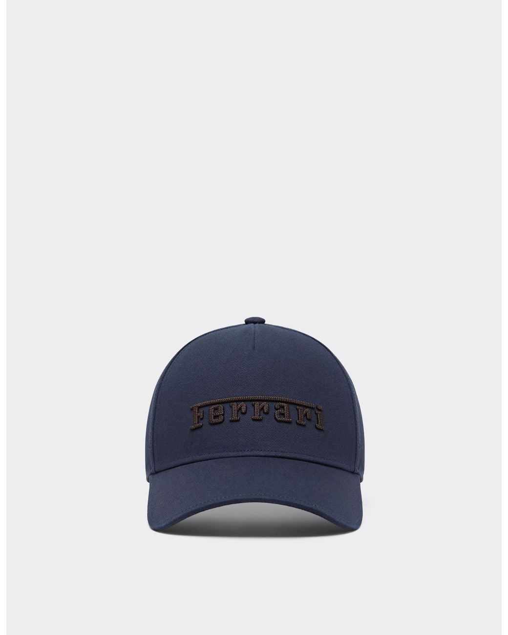 Ferrari Blue Cotton Twill Baseball Cap With Embroidered Logo