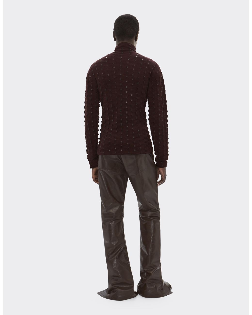 Ferrari Brown Wool And Cotton Turtleneck for men
