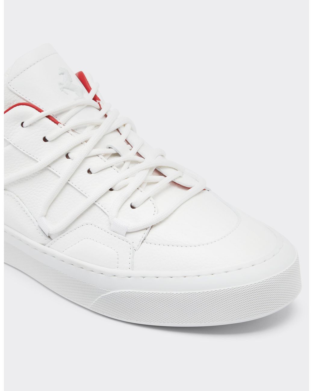Ferrari White Leather Trainers for men