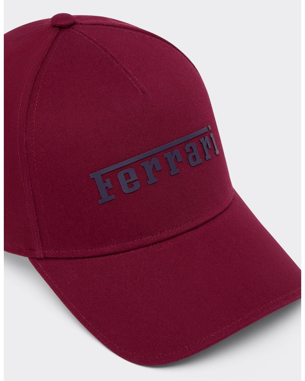 Ferrari Purple Cotton Twill Baseball Cap With Rubberised Logo