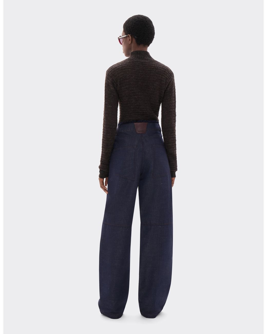 Ferrari Blue Cotton And Linen Denim Trousers