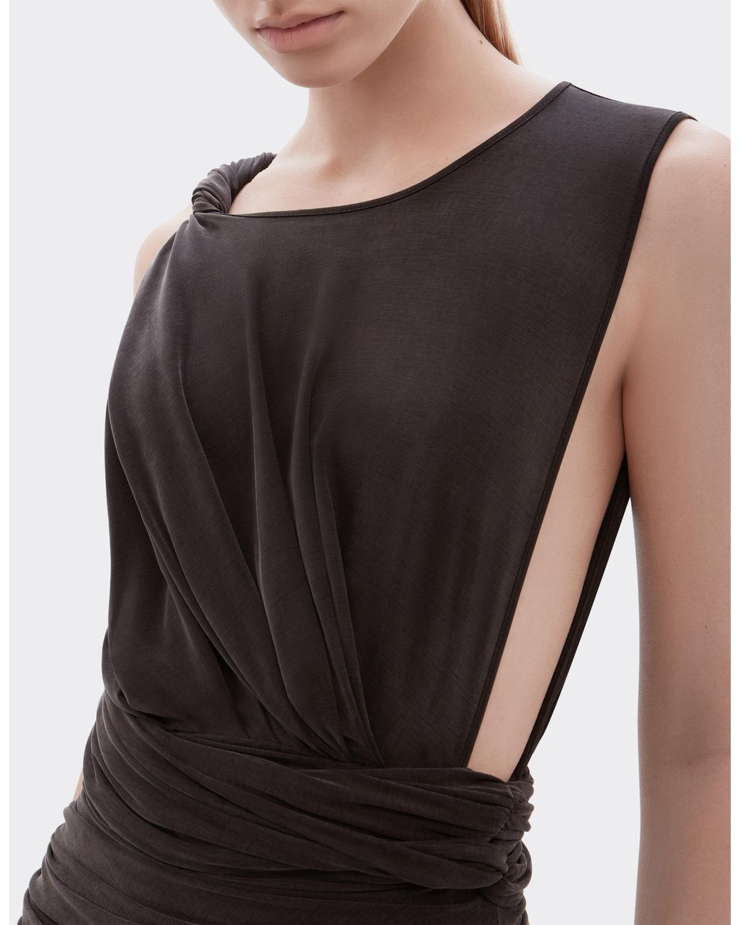 Ferrari Multicolor Sleeveless Draped Dress