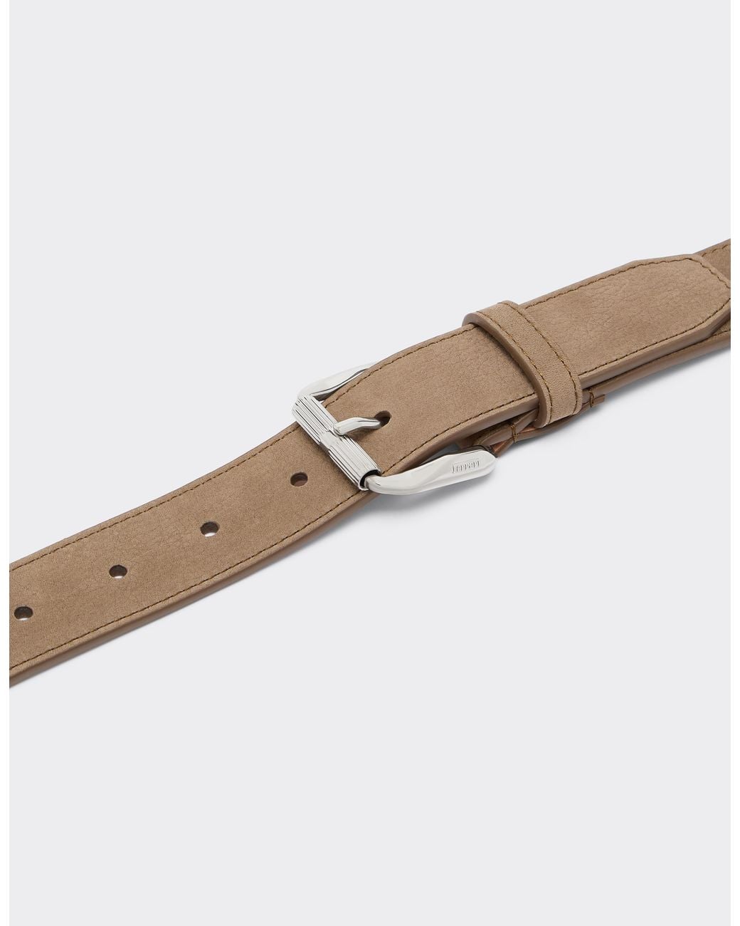 Ferrari Brown Waxed Leather Belt
