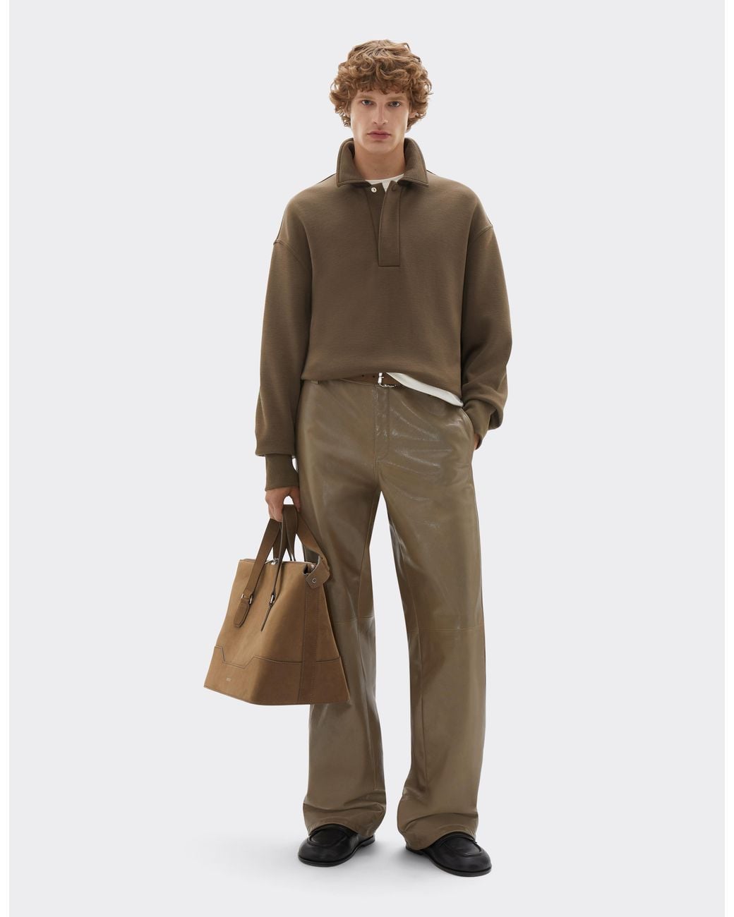 Ferrari Brown Wool And Cotton Polo Shirt for men