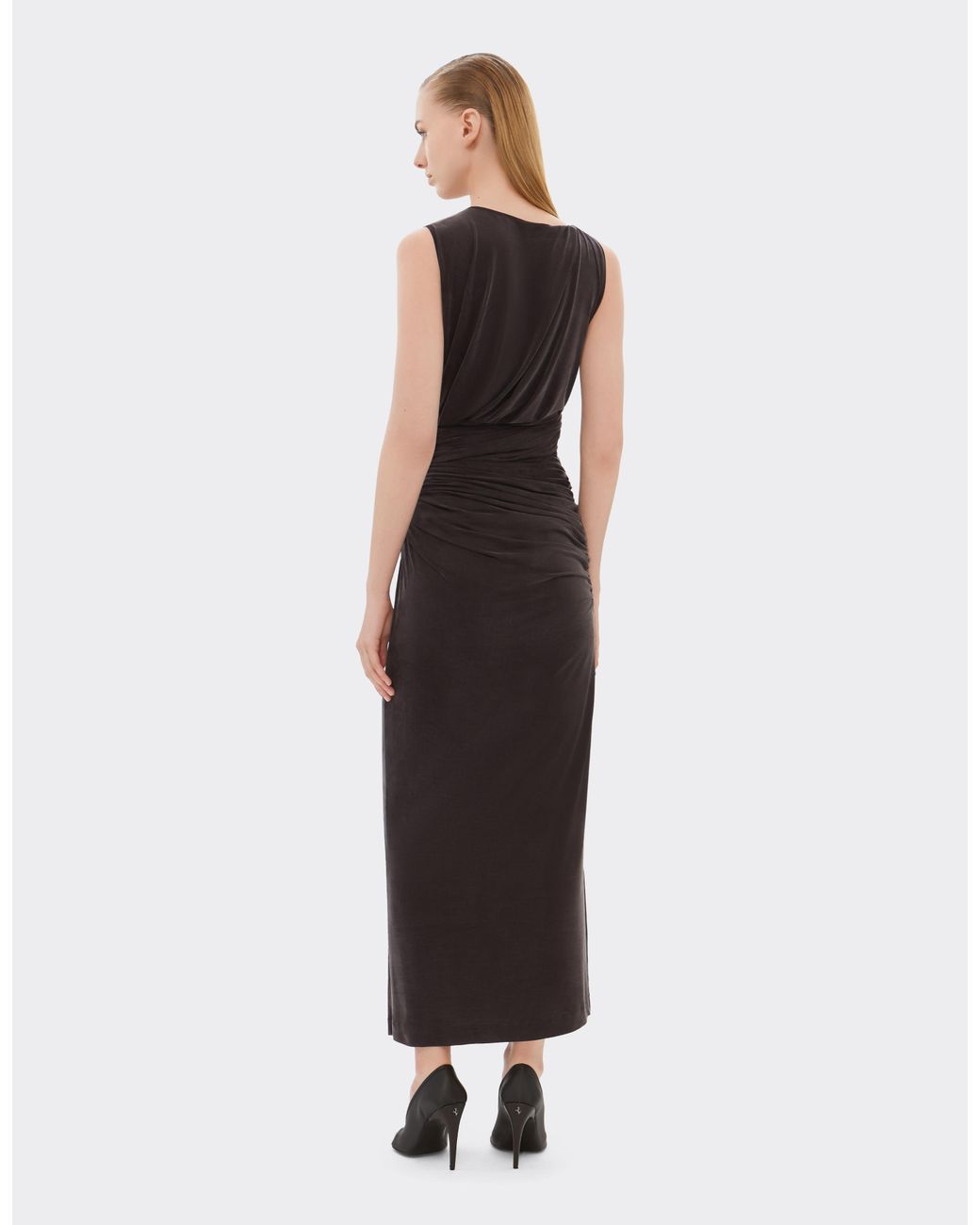 Ferrari Multicolor Sleeveless Draped Dress