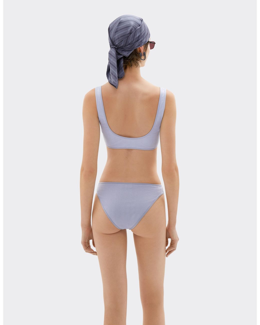 Ferrari Blue Bikini Top With Prancing Horse Motif